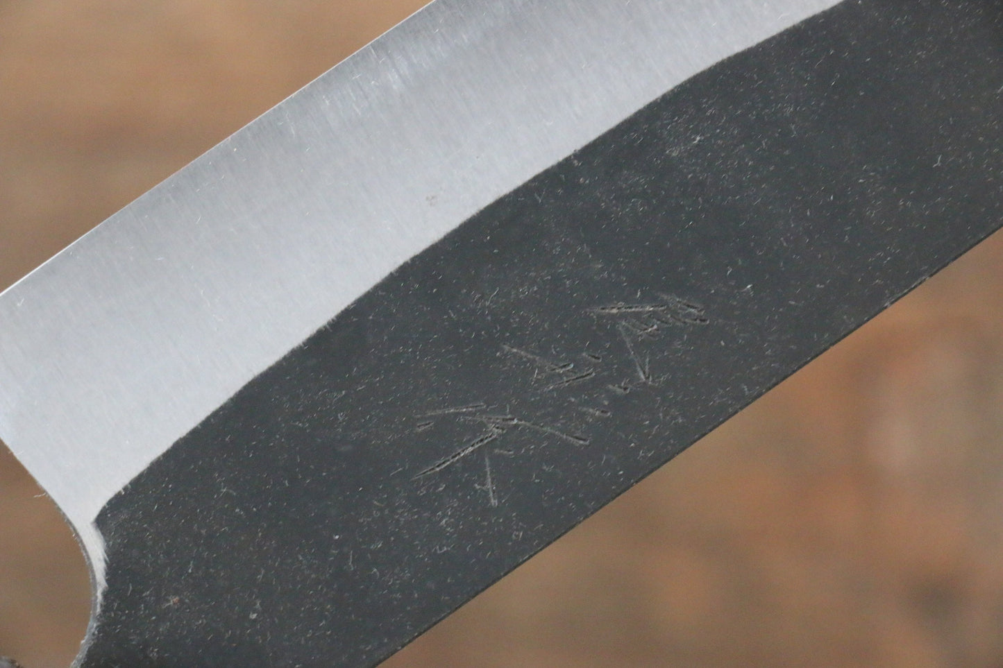 尾形 峻吾 白ニ鋼 黒打 ダマスカス 三徳包丁 165mm ジャラ柄 - 清助刃物