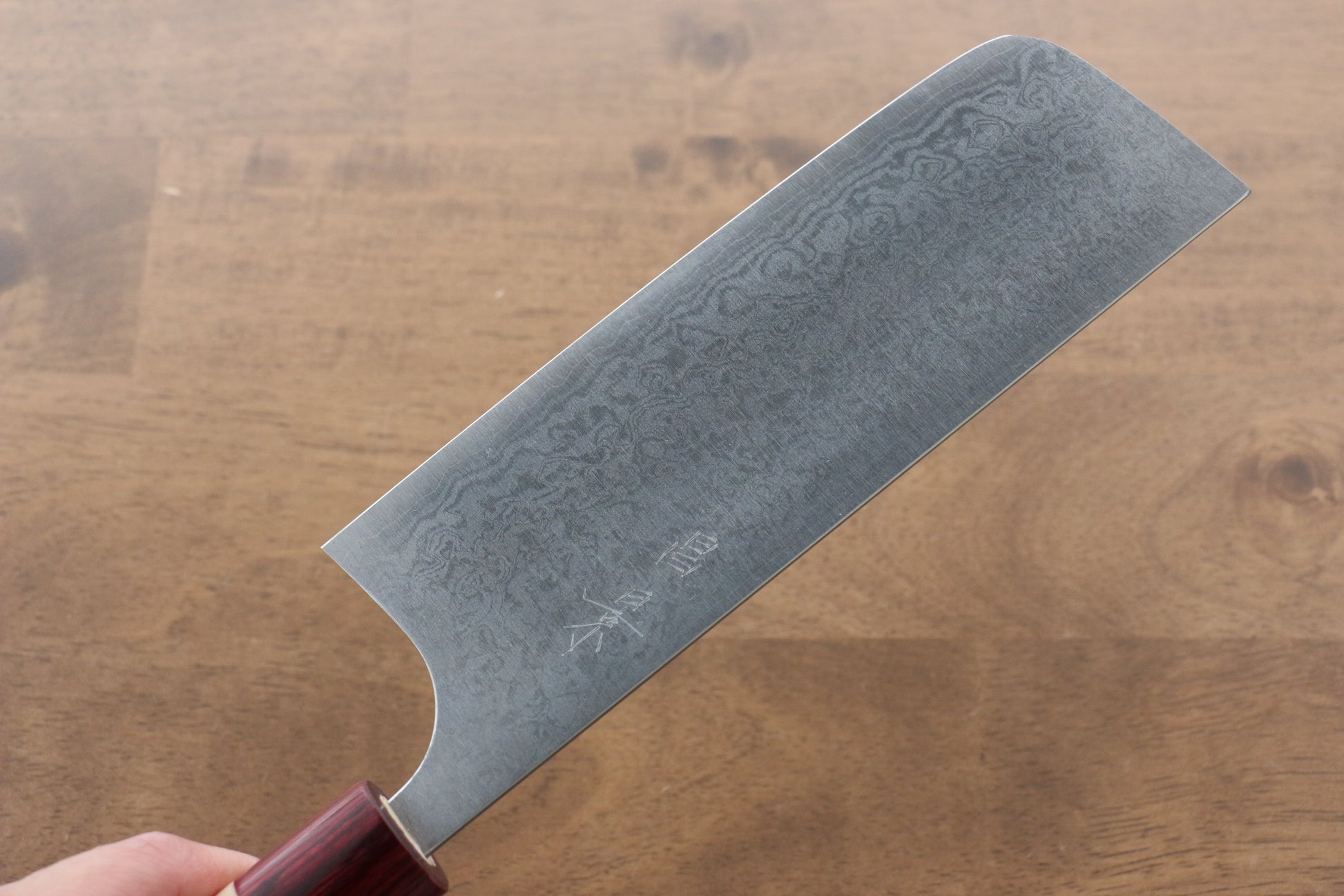 昌景 霧 V金10号 ダマスカス 菜切包丁  170mm 朴柄 - 清助刃物