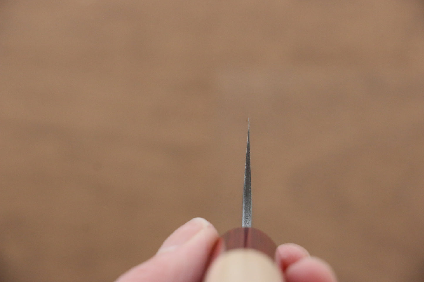 昌景 雪 白ニ鋼 梨地 小文化包丁 130mm 朴柄 - 清助刃物