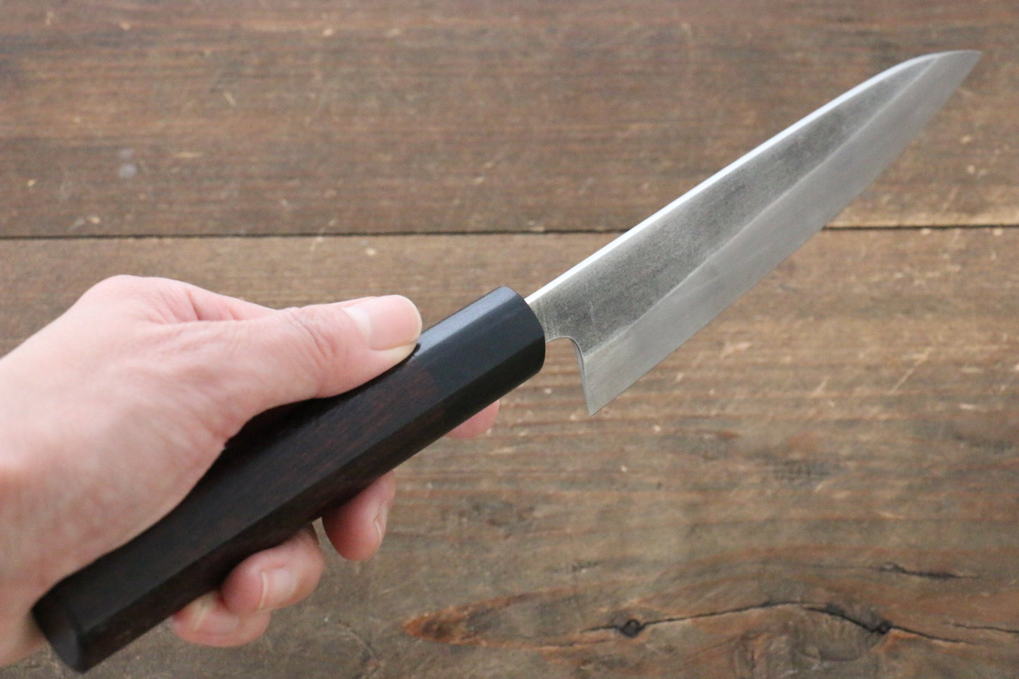 尾形 峻吾 SG2 黒打 ペティーナイフ  140mm 紫檀柄 - 清助刃物