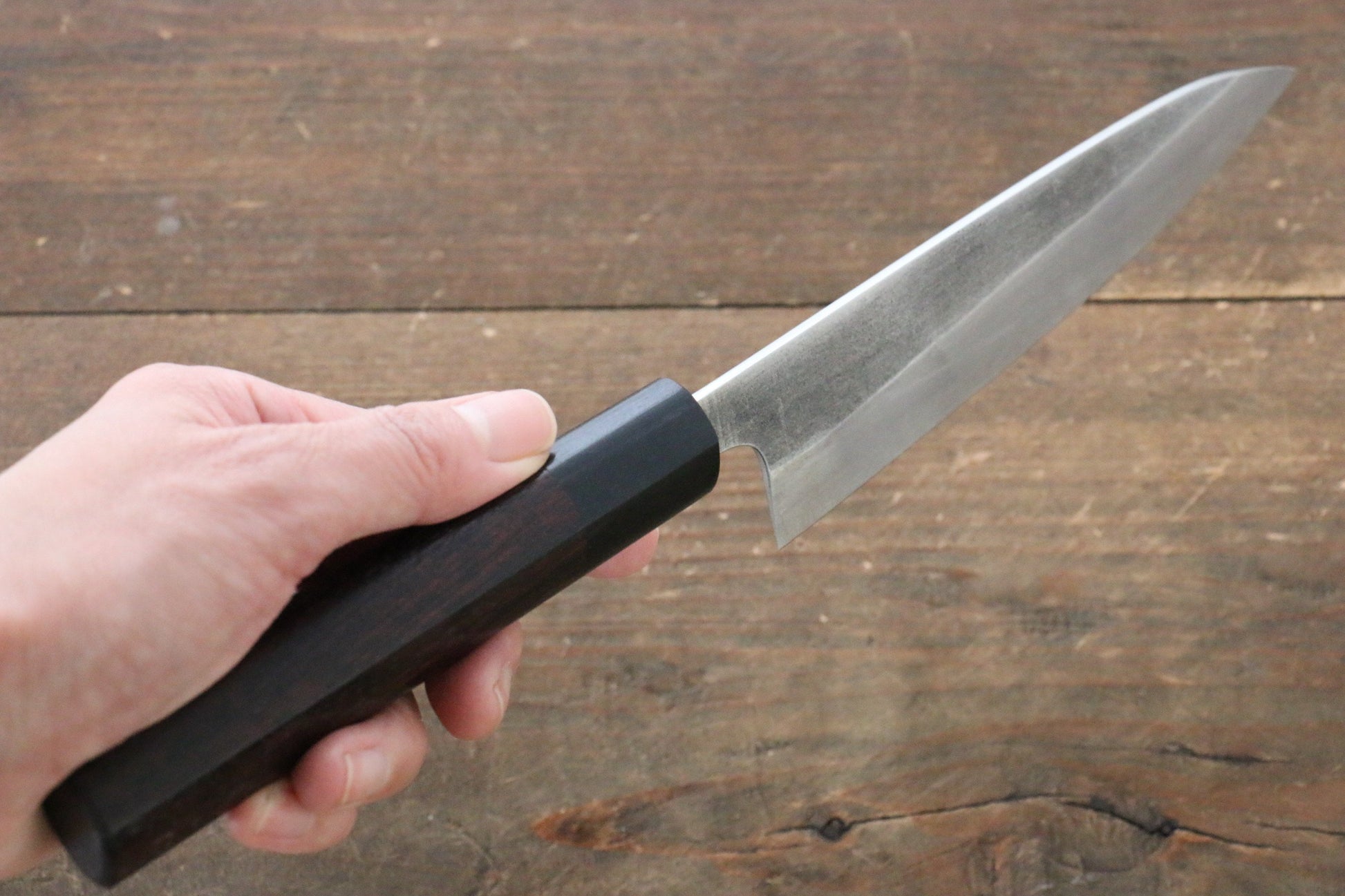 尾形 峻吾 SG2 黒打 ペティーナイフ  140mm 紫檀柄 - 清助刃物