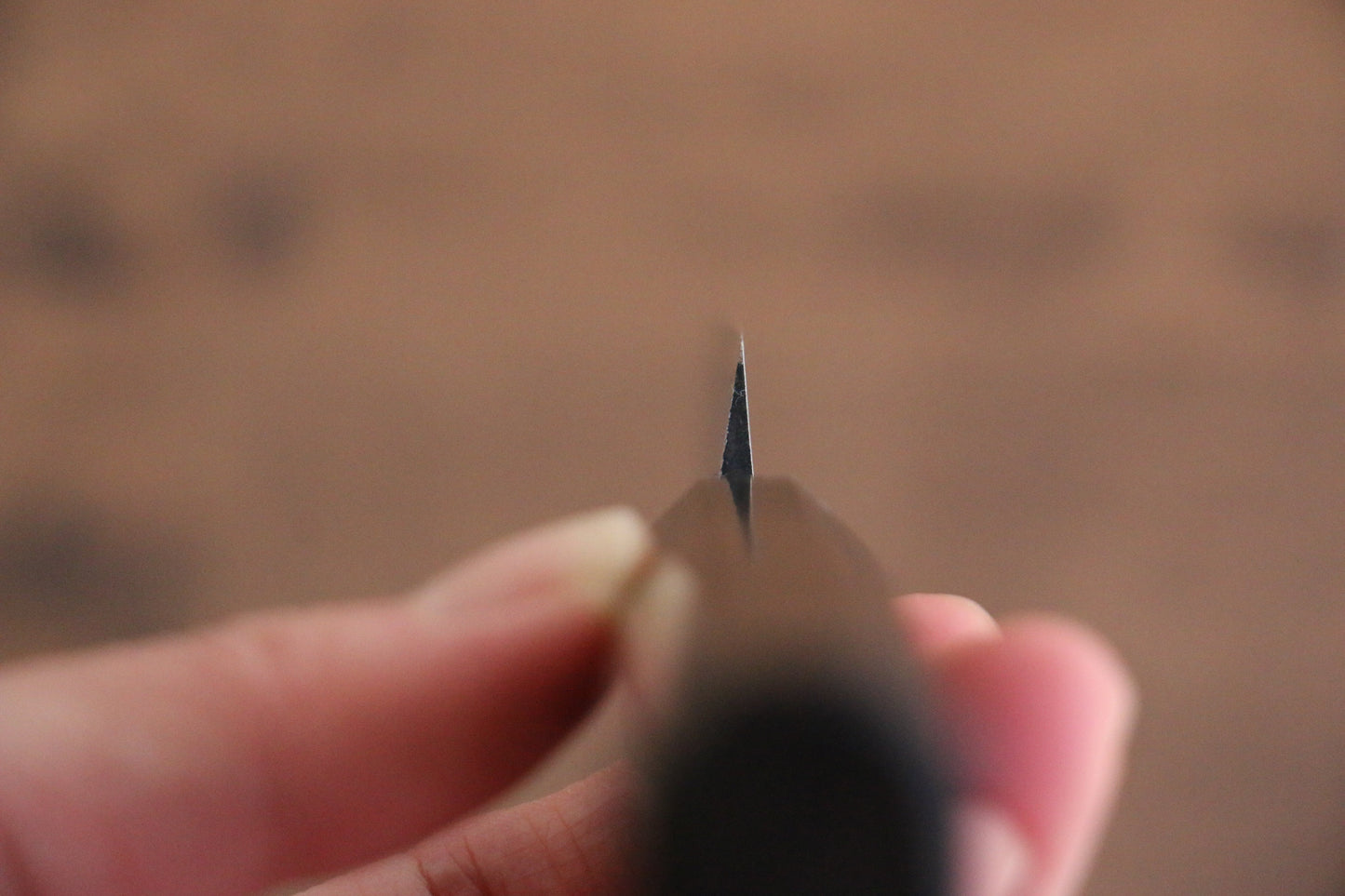 北岡 英雄 白ニ鋼 ダマスカス 松葉 120mm 紫檀柄 - 清助刃物