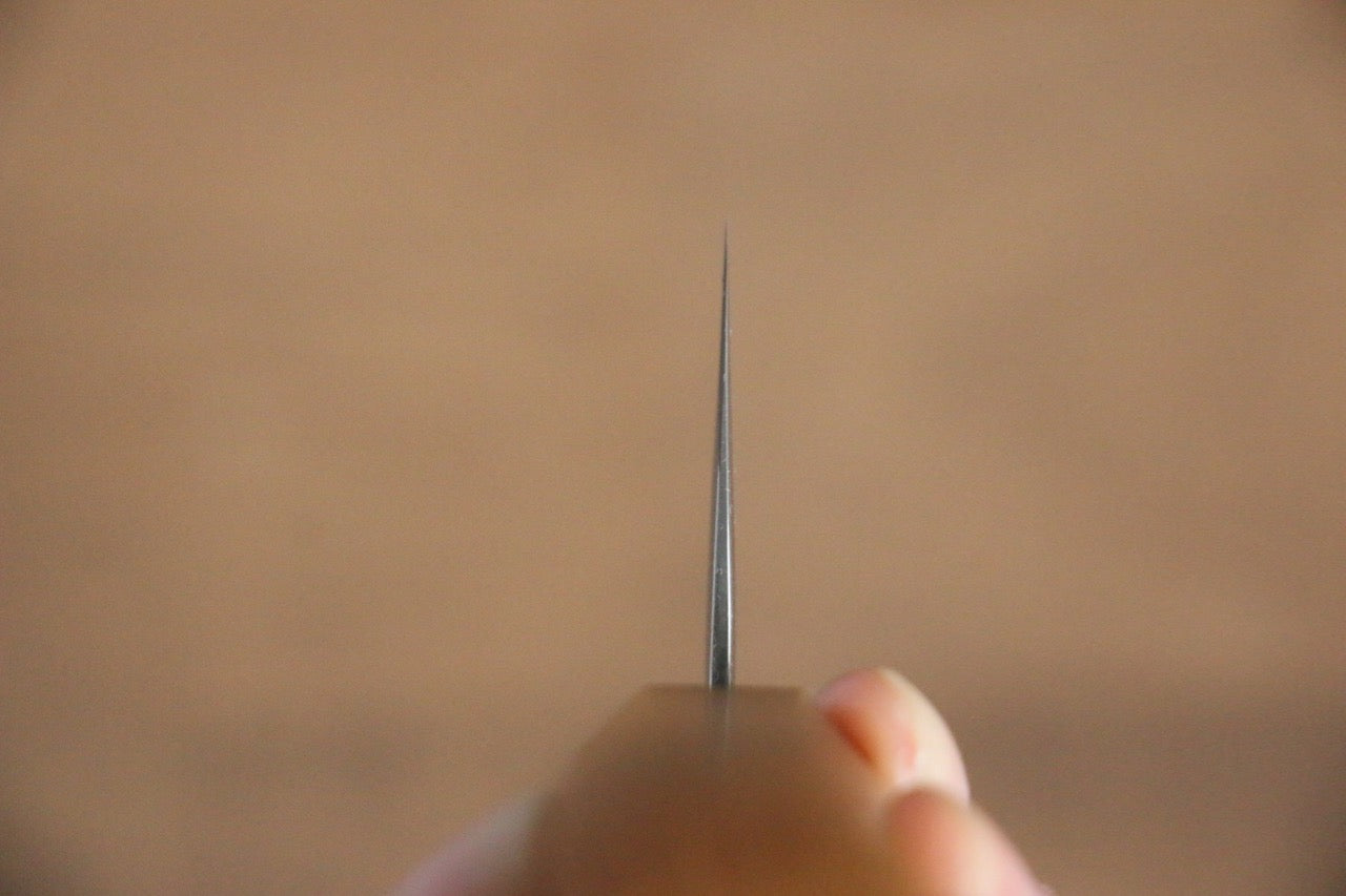 清助 月影 AUS10 磨き仕上げ 鎚目 ダマスカス 三徳包丁  170mm 樫柄 - 清助刃物