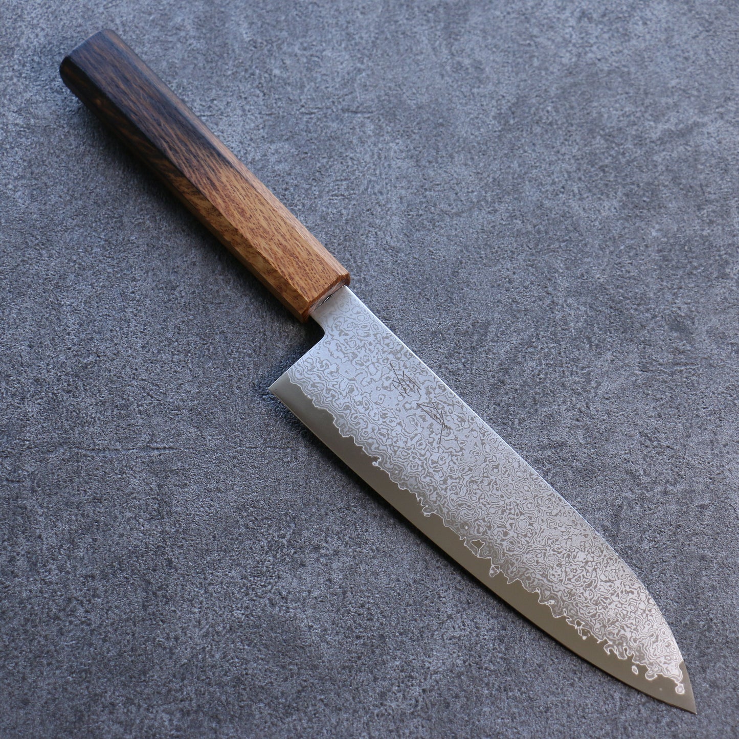 清助 V金10号 ダマスカス 三徳包丁 180mm 樫焼柄 - 清助刃物