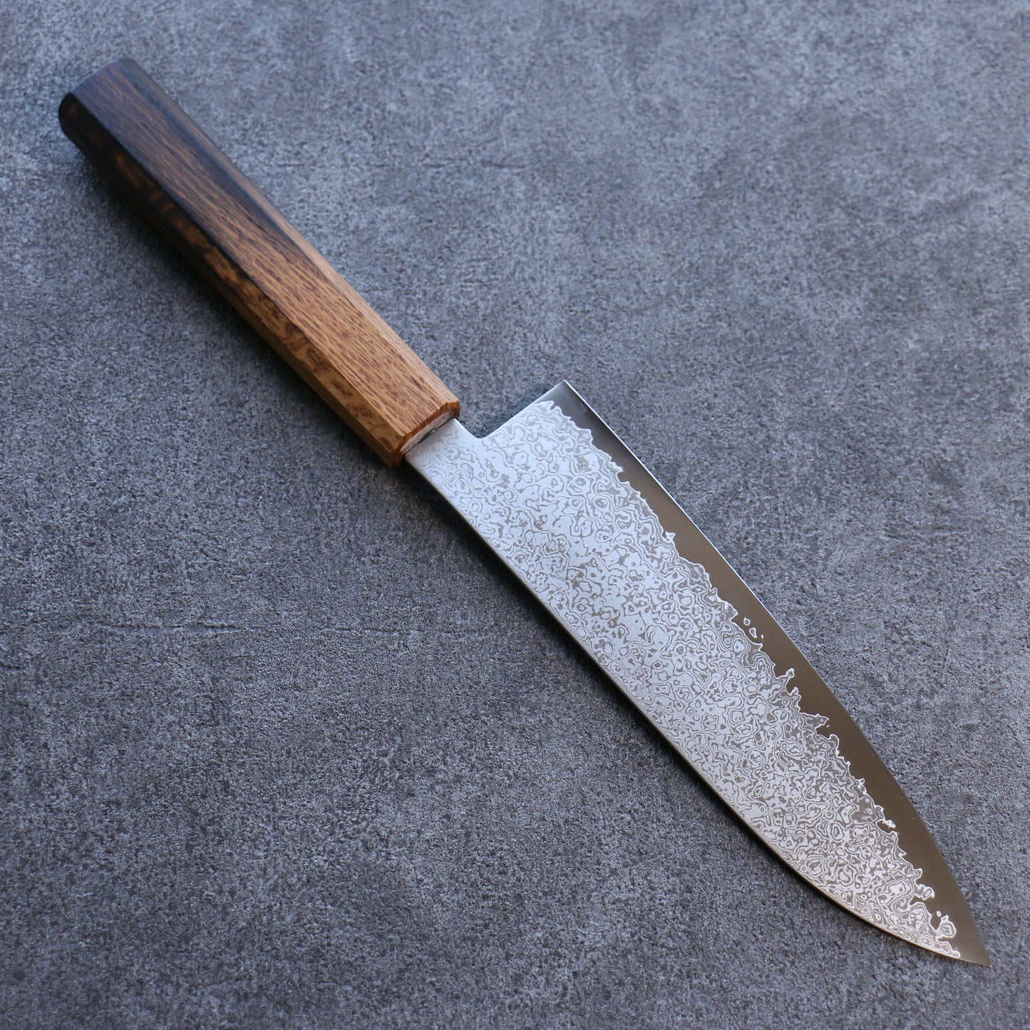 清助 V金10号 ダマスカス 三徳包丁 180mm 樫焼柄 - 清助刃物