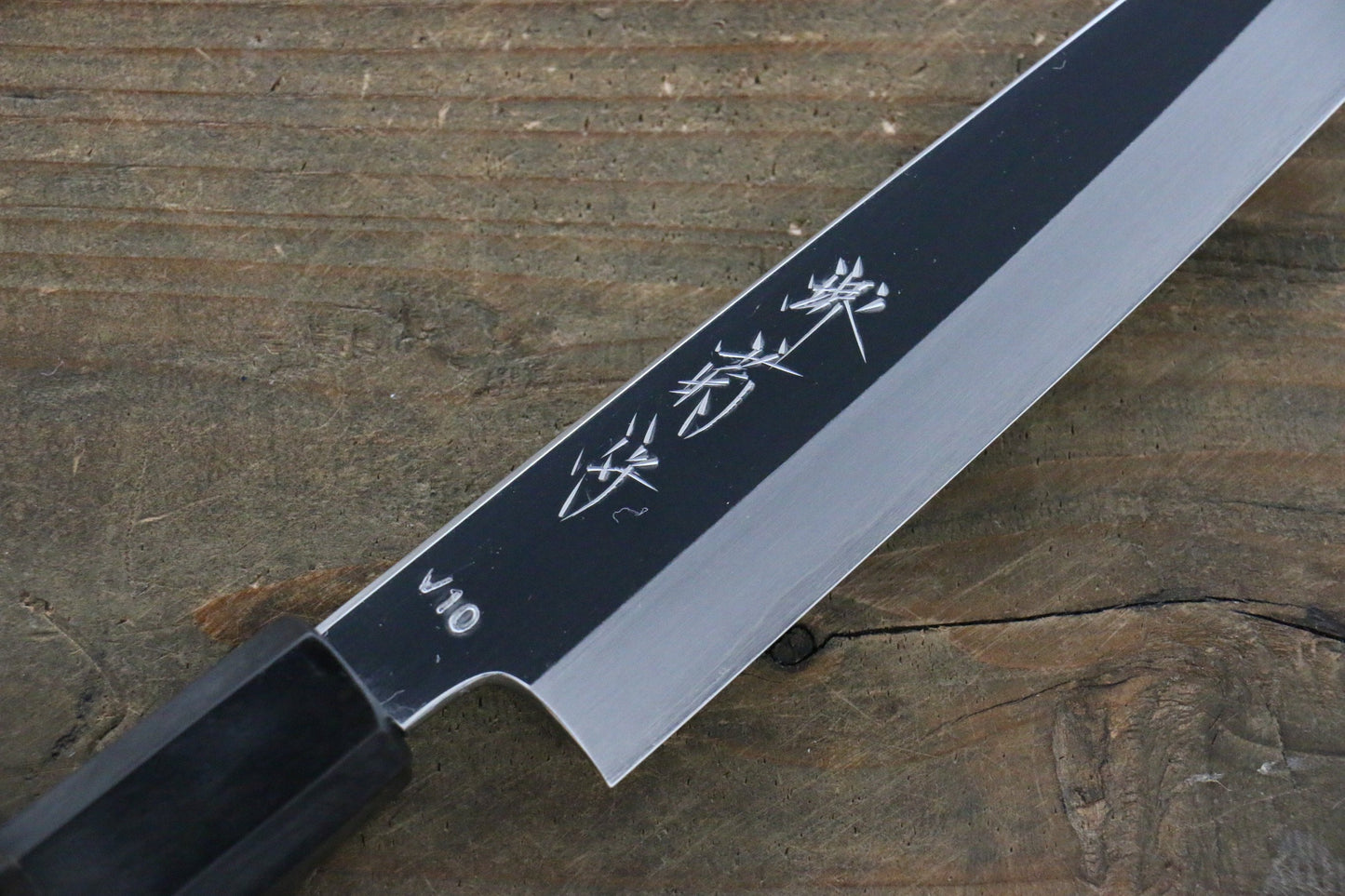 堺 菊守 V金10号 鏡面仕上げ ペティーナイフ 150mm 黒檀柄 - 清助刃物