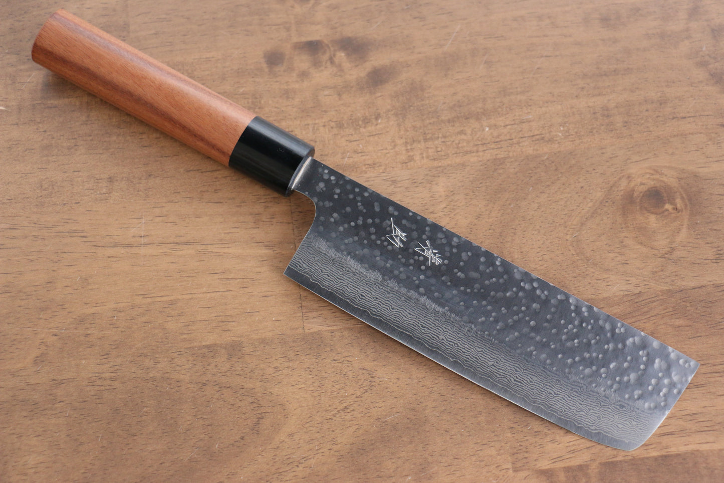 清助 V金10号 鎚目(丸) 菜切包丁 170mm モラド柄 - 清助刃物