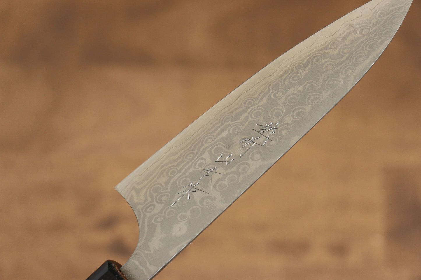 山本 直 V金10号 ダマスカス ペティーナイフ  120mm ウォルナット柄 - 清助刃物