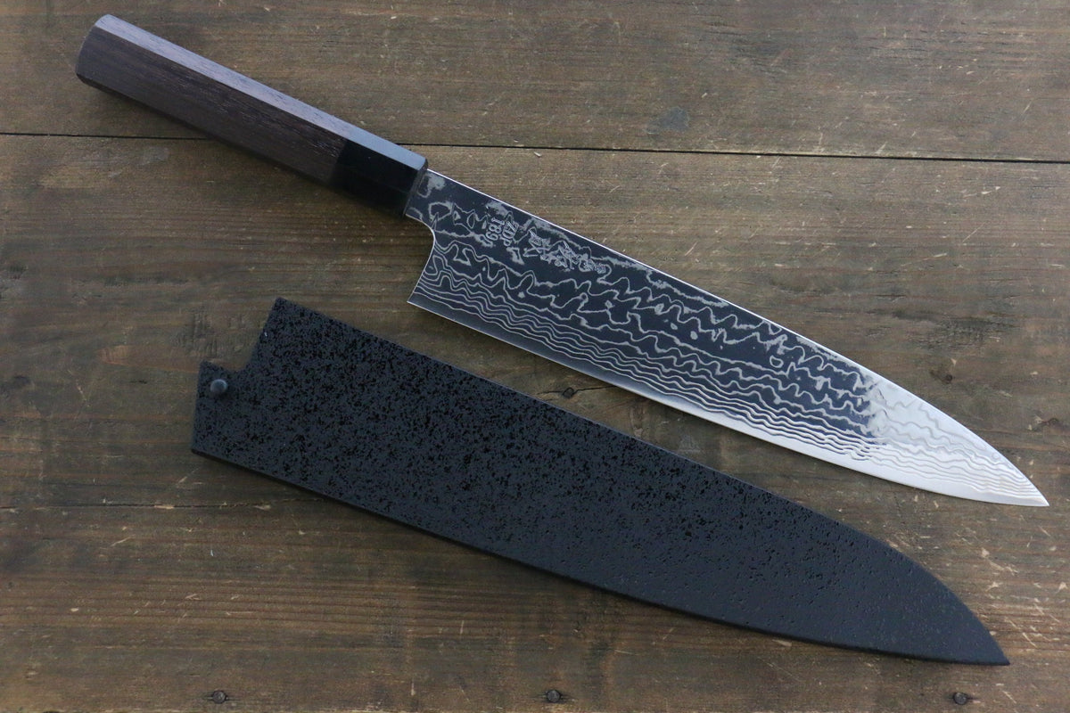 黒石目鞘 牛刀包丁用 黒合板ピン付き  – 清助刃物