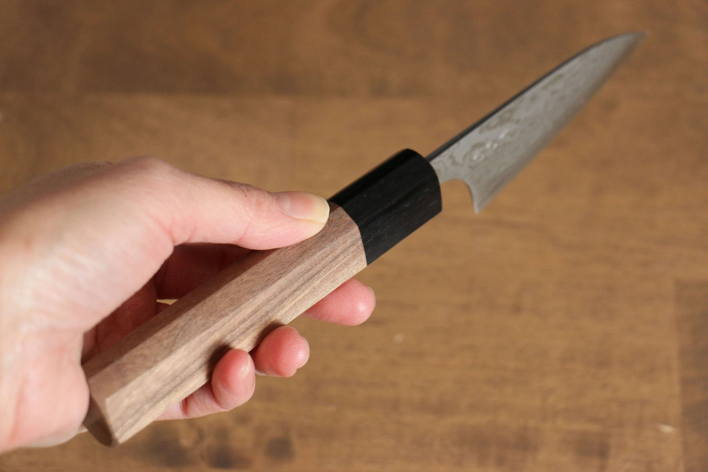 山本 直 V金10号 ダマスカス ペティーナイフ 80mm ウォルナット柄 - 清助刃物