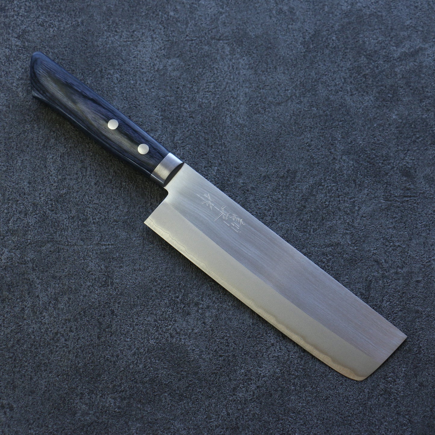 訓平 V金1号 磨き仕上げ 薄刃包丁 165mm 合板 (紺色)柄 - 清助刃物
