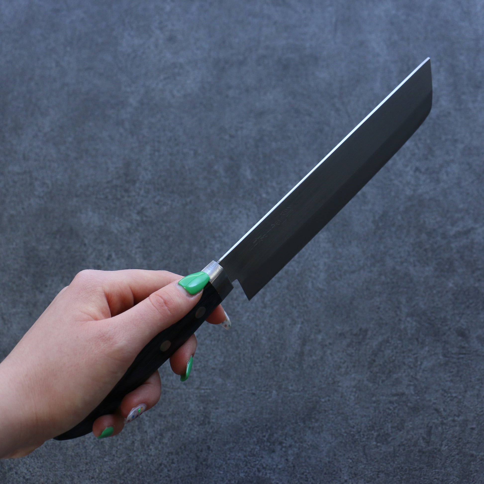 訓平 V金1号 磨き仕上げ 薄刃包丁  165mm 合板 (紺色)柄 - 清助刃物