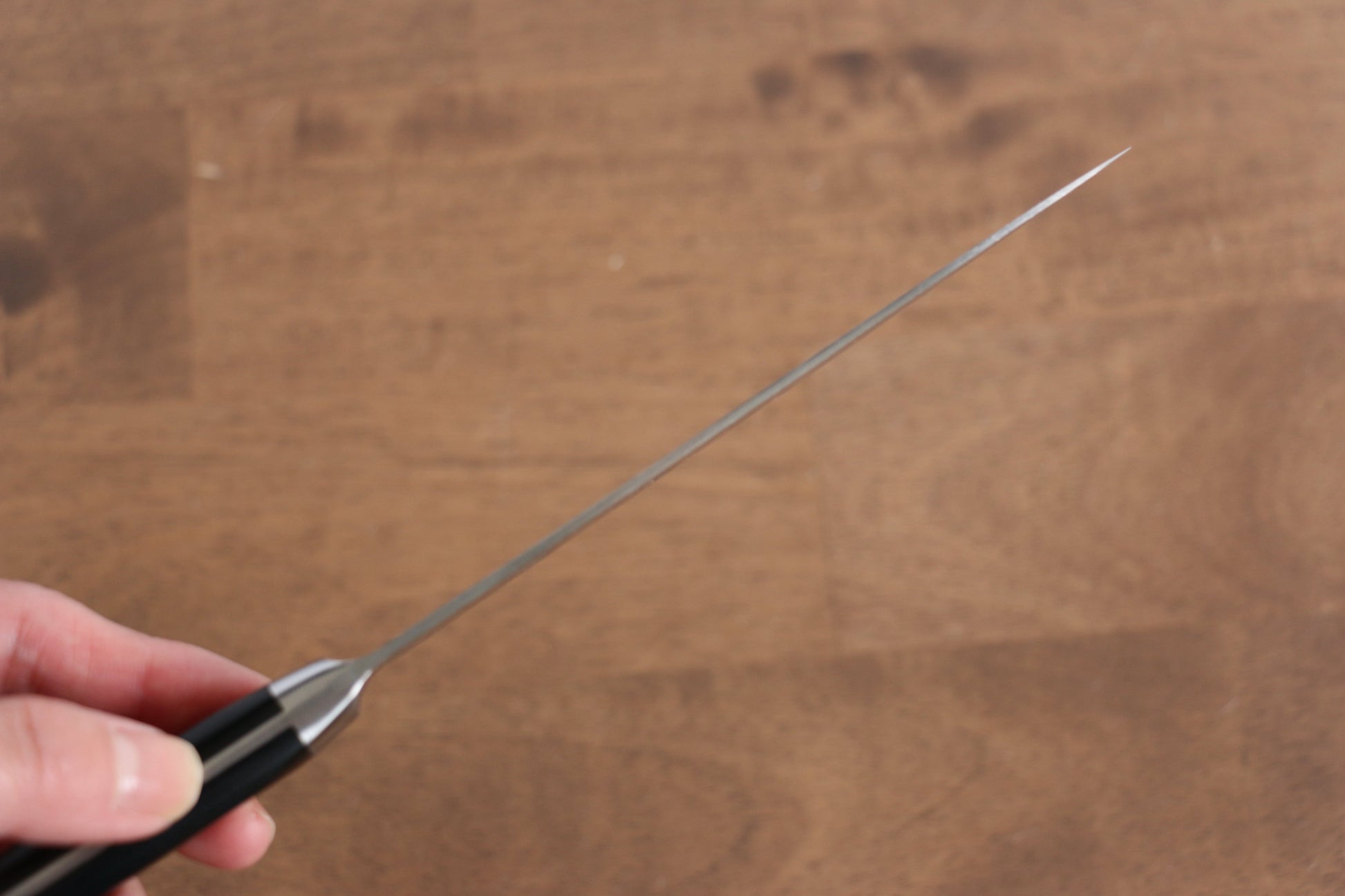 清助 AUS10 45層 鏡面仕上げ ダマスカス ペティーナイフ  135mm 黒合板柄 - 清助刃物