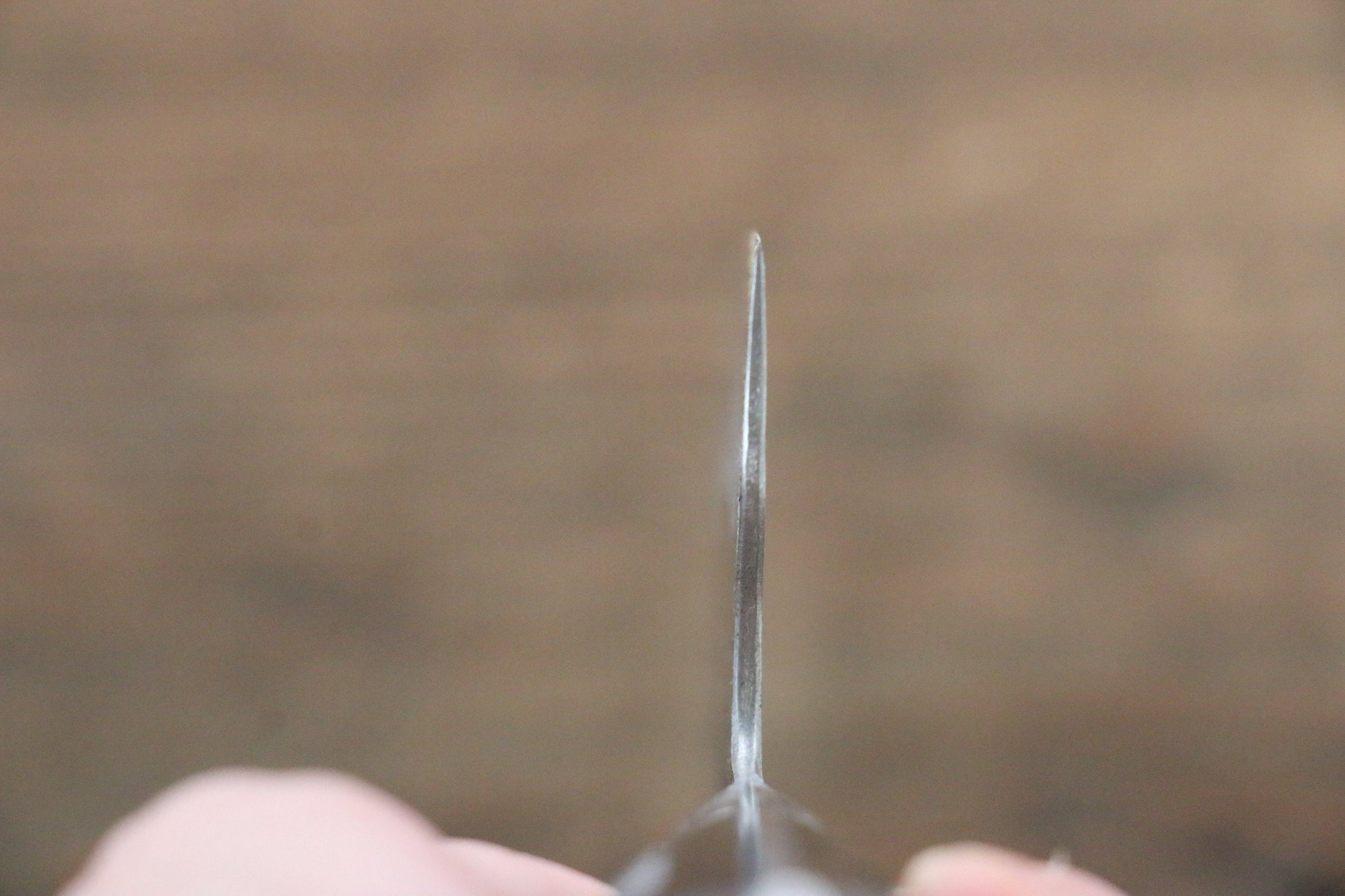 藤原 照康 伝家の宝刀 青スーパー鋼 黒仕上げ 三徳包丁 165mm 黒合板柄 - 清助刃物