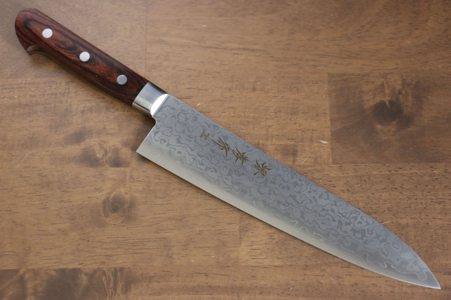 堺 孝行 V金10号 17層ダマスカス 鏡面仕上げ 牛刀包丁 210mm - 清助刃物