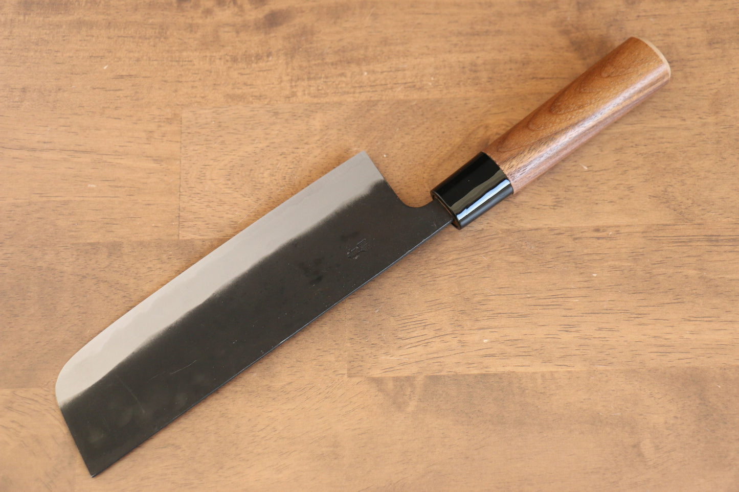 山本 直 白鋼 黒打 菜切り包丁 180mm ウォルナット柄 - 清助刃物