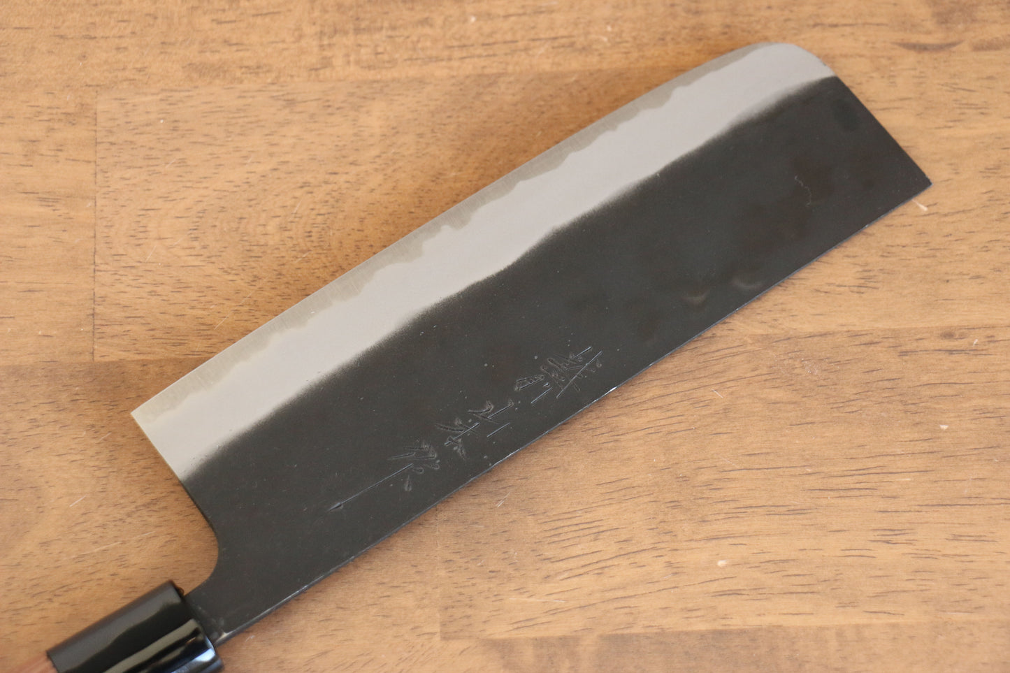山本 直 白鋼 黒打 菜切り包丁 180mm ウォルナット柄 - 清助刃物