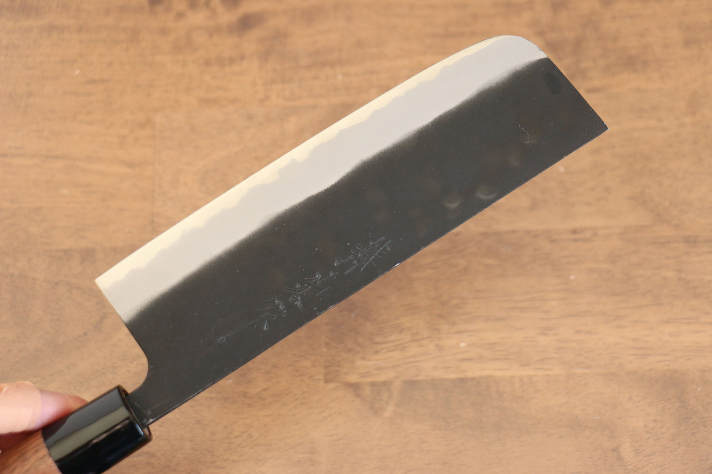 山本 直 白鋼 黒打 菜切り包丁 180mm ウォルナット柄 - 清助刃物
