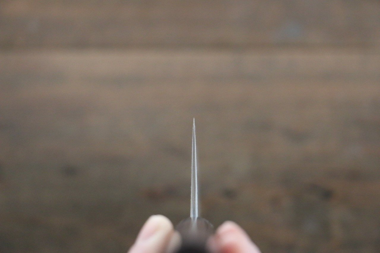 尾形 峻吾 白ニ鋼 ダマスカス 磨き仕上げ 牛刀包丁  240mm 紫檀柄 - 清助刃物