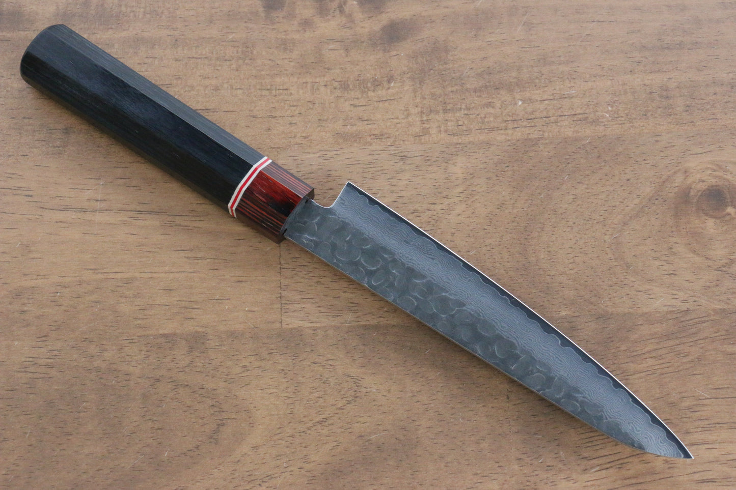 清助 V金10号 ダマスカス ペティーナイフ 150mm 黒合板柄 - 清助刃物