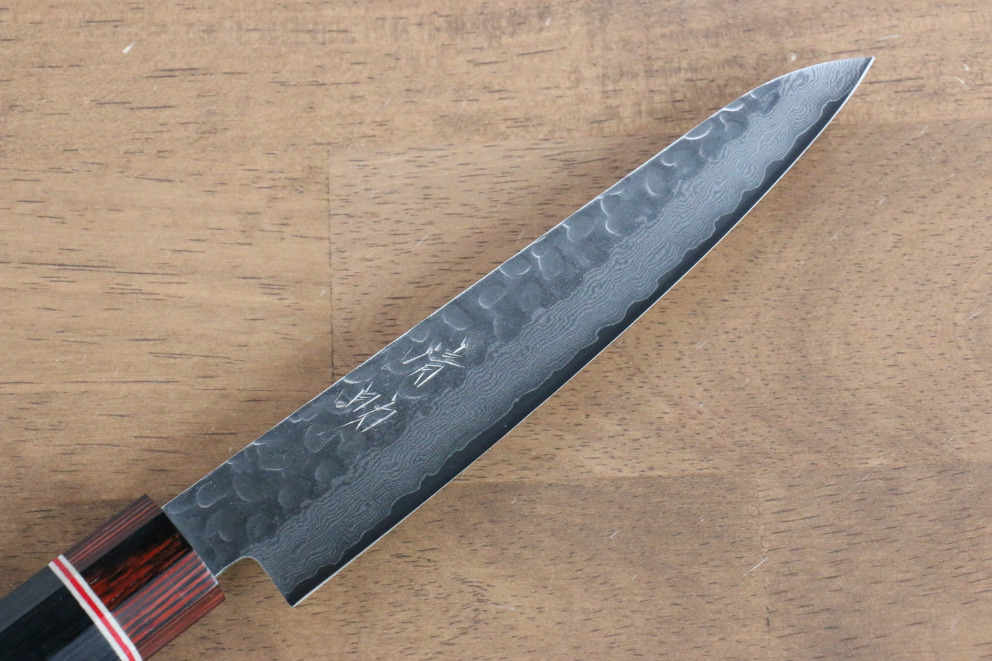 清助 V金10号 ダマスカス ペティーナイフ 150mm 黒合板柄 - 清助刃物