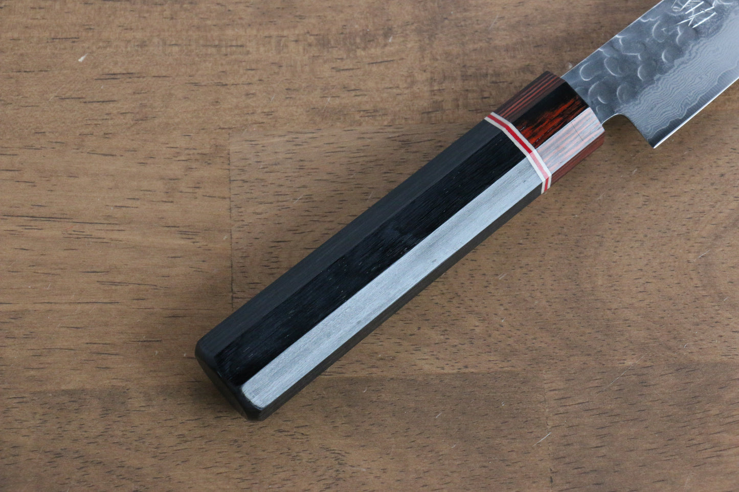 清助 V金10号 ダマスカス ペティーナイフ 150mm 黒合板柄 - 清助刃物
