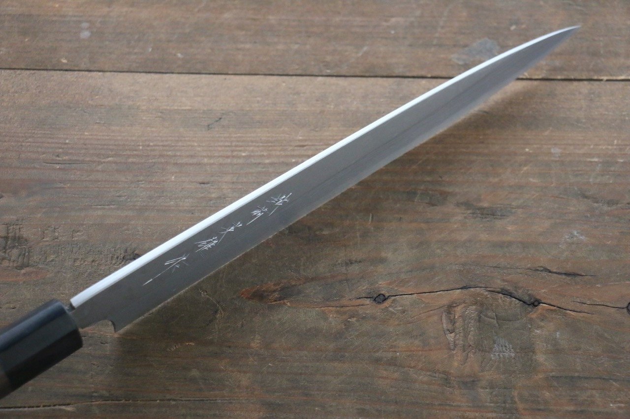 北岡 英雄 白ニ鋼 ダマスカス 柳刃包丁  240mm 紫檀柄 - 清助刃物