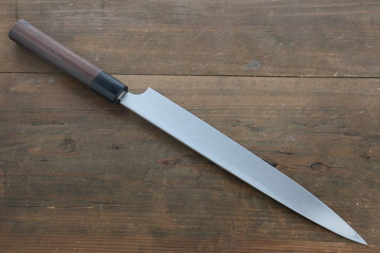 北岡 英雄 白ニ鋼 ダマスカス 柳刃包丁  270mm 紫檀柄 - 清助刃物