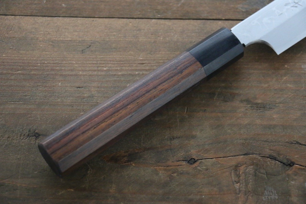 北岡 英雄 白ニ鋼 ダマスカス 柳刃包丁  300mm 紫檀柄 - 清助刃物