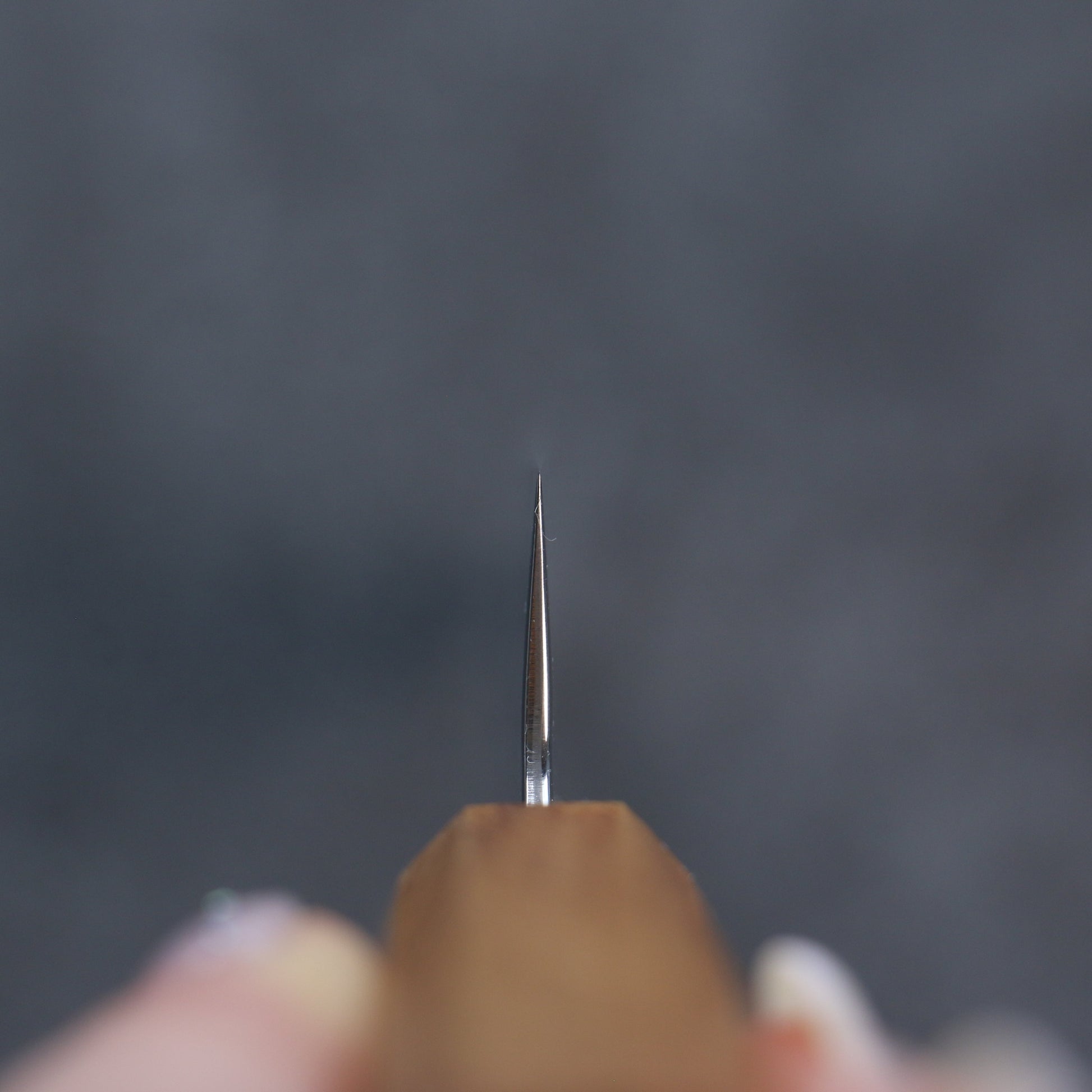 清助 月影 AUS10 磨き仕上げ 鎚目 ダマスカス 筋引包丁  270mm 樫柄 - 清助刃物