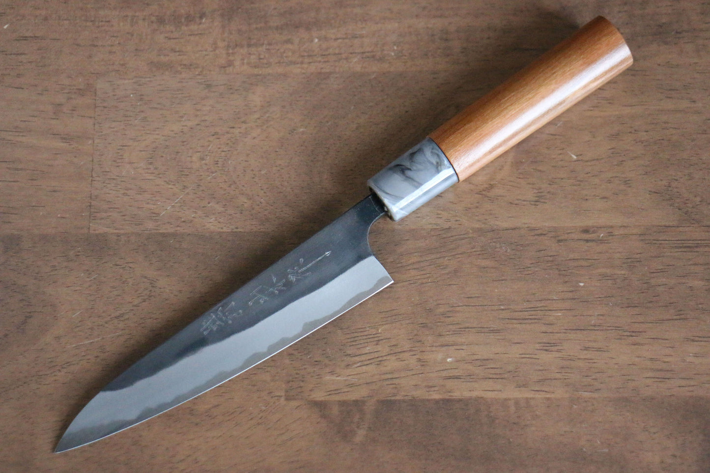 山本 直 白ニ鋼 黒打 ペティーナイフ 140mm 桜柄 - 清助刃物