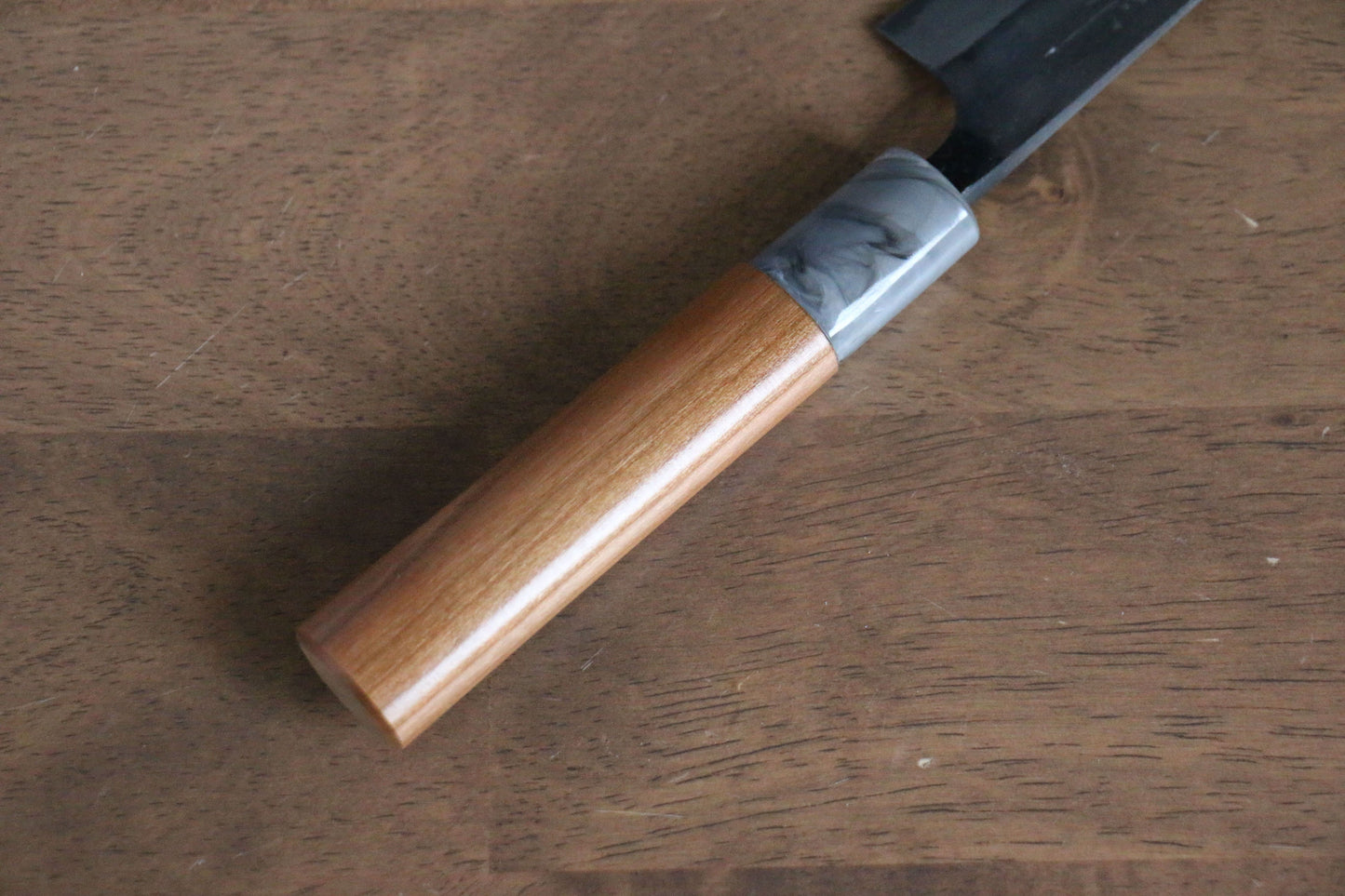 山本 直 白ニ鋼 黒打 ペティーナイフ 140mm 桜柄 - 清助刃物