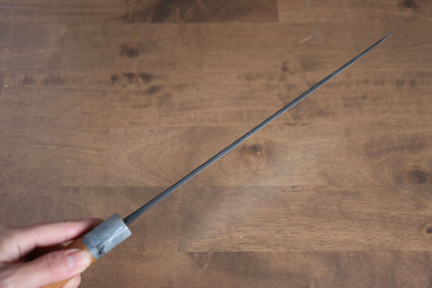 山本 直 白ニ鋼 黒打 筋引包丁 270mm 桜柄 - 清助刃物