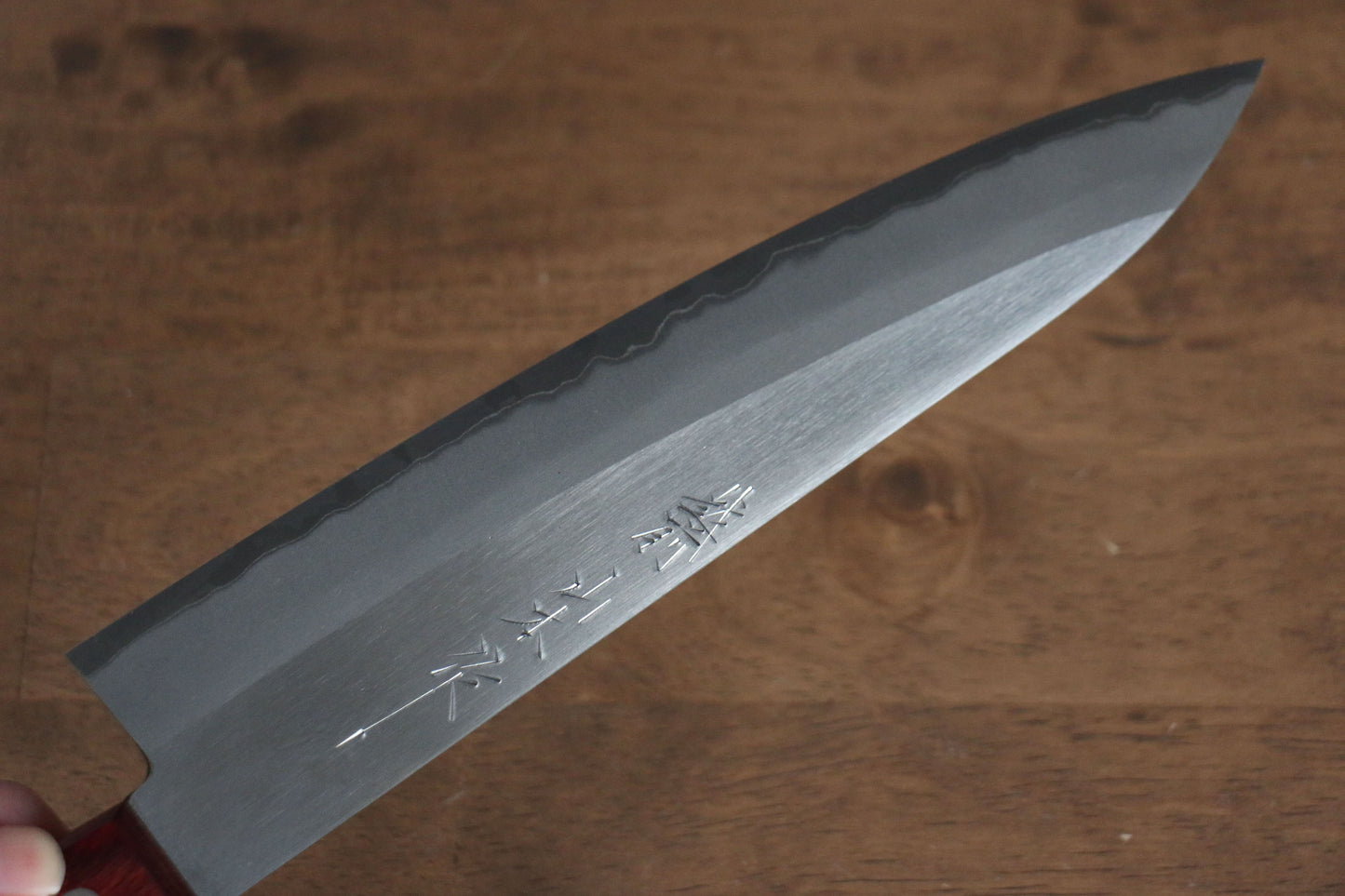 山本 直 白ニ鋼 牛刀包丁 210mm 赤合板柄 - 清助刃物