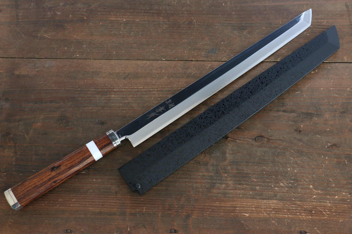 SandPattern Saya Sheath for Sakimaru Takohiki Knife with Plywood Pin-300mm - 清助刃物