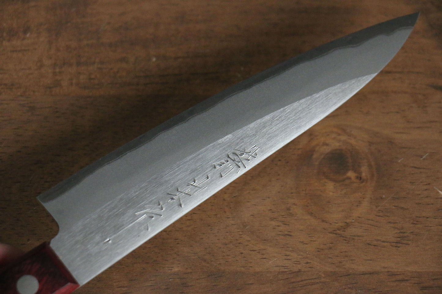 山本 直 白ニ鋼 ペティーナイフ 150mm 赤合板柄 - 清助刃物