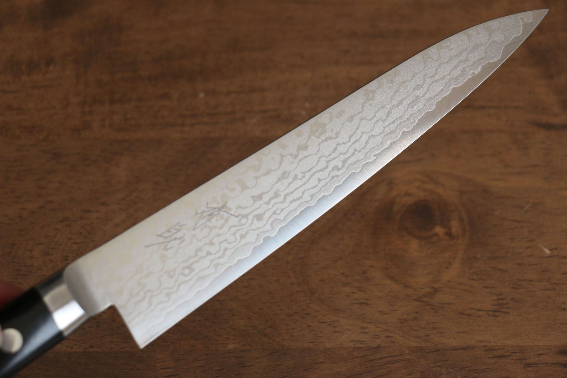 清助 V金10号 ダマスカス ペティーナイフ  150mm 黒合板柄 - 清助刃物