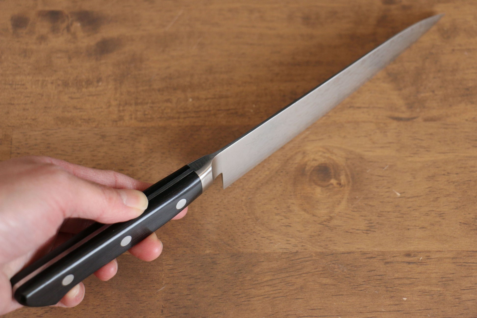 清助 V金10号 ダマスカス ペティーナイフ  150mm 黒合板柄 - 清助刃物