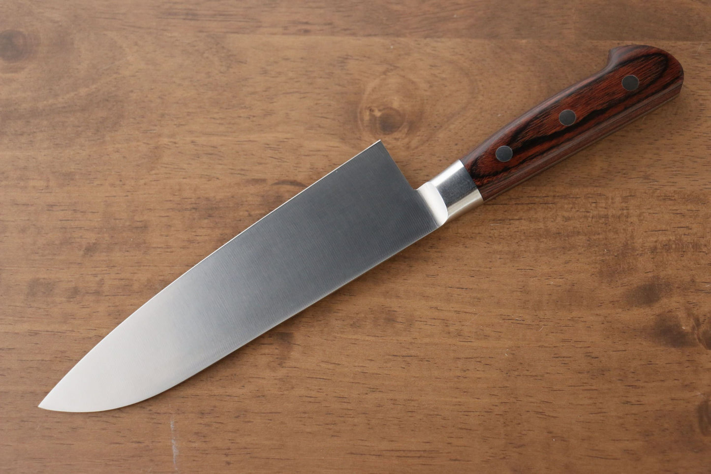 伊勢屋 モリブデン鋼(MOL) 三徳包丁 180mm マホガニー柄 - 清助刃物