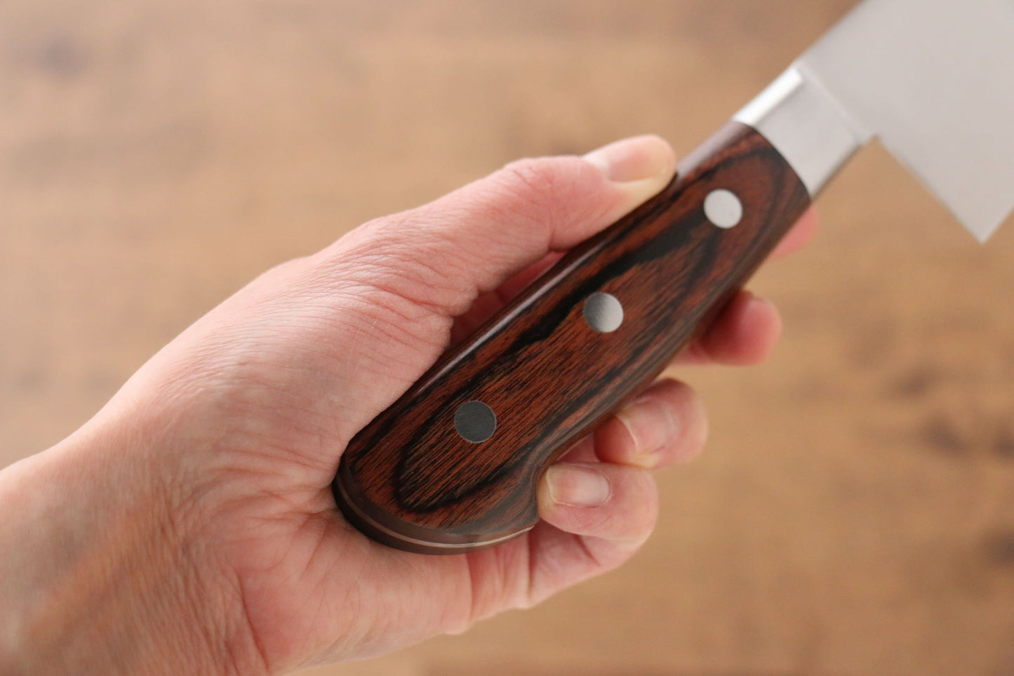 伊勢屋 モリブデン鋼(MOL) 三徳包丁 180mm マホガニー柄 - 清助刃物