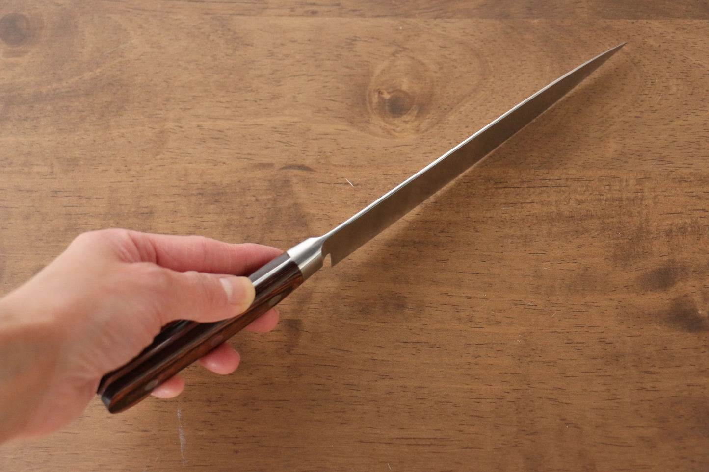伊勢屋 モリブデン鋼(MOL) ペティーナイフ  150mm マホガニー柄 - 清助刃物