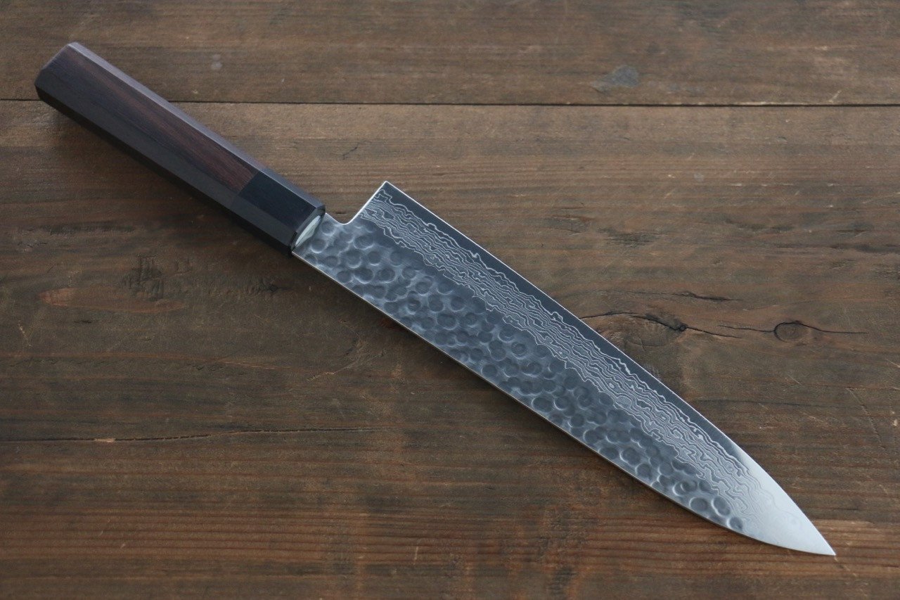 清助 AUS10 牛刀包丁 180mm 紫檀柄 - 清助刃物