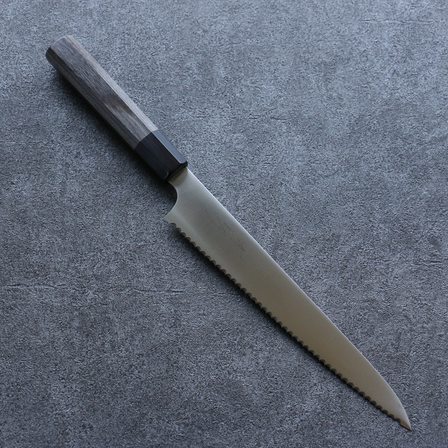 清助 ステンレス鋼 パン切り包丁 240mm グレー合板柄 - 清助刃物