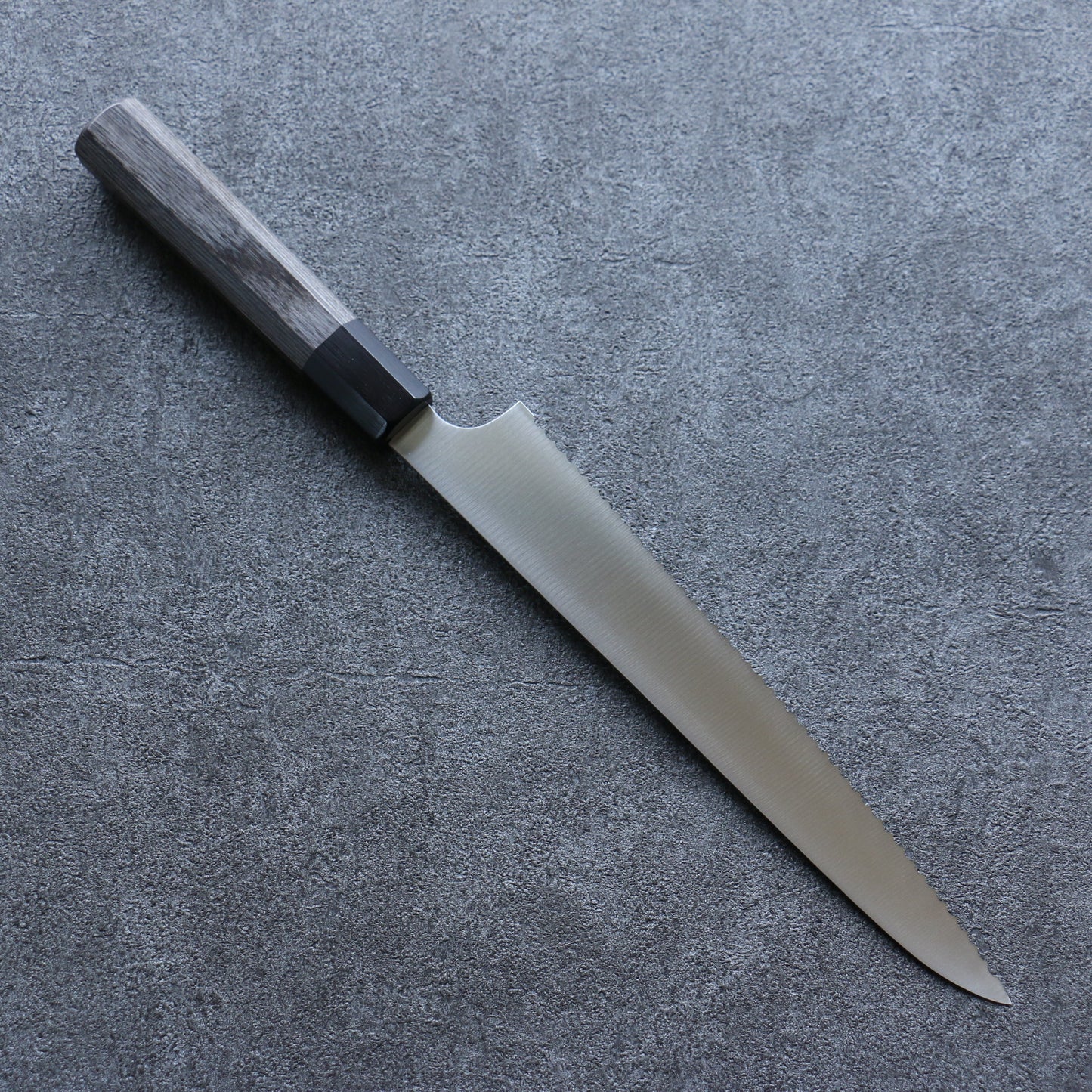 清助 ステンレス鋼 パン切り包丁 240mm グレー合板柄 - 清助刃物