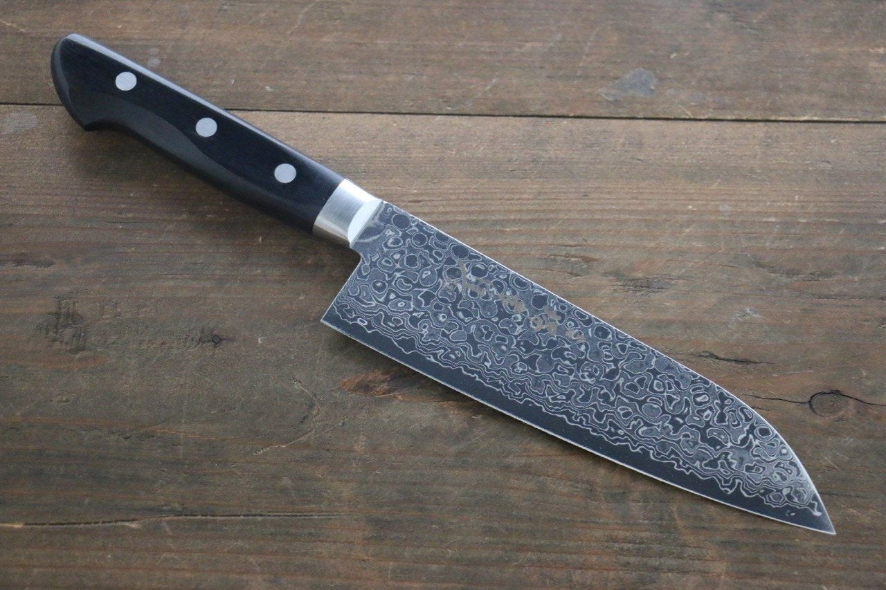 堺 孝行 AUS10 45層 鏡面仕上げ ダマスカス 三徳包丁 170mm - 清助刃物