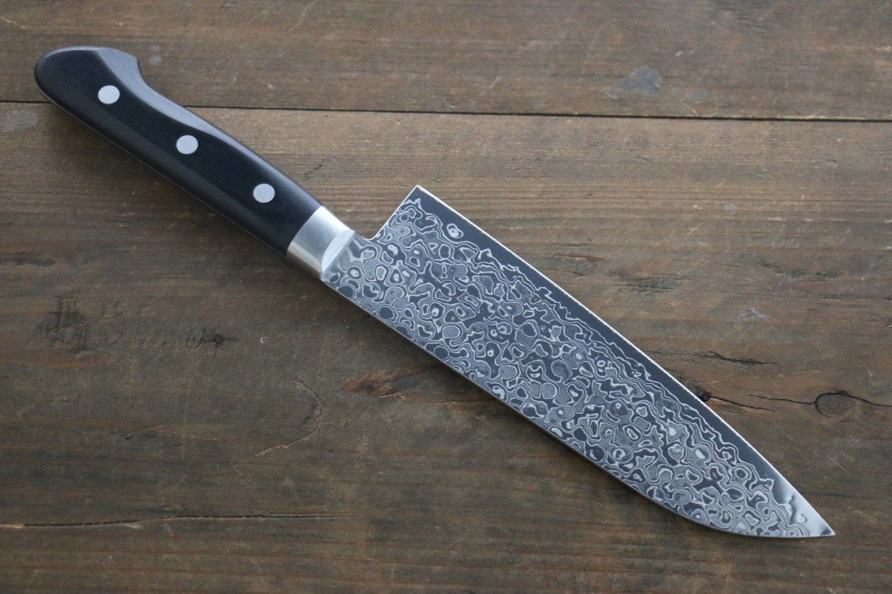 堺 孝行 AUS10 45層 鏡面仕上げ ダマスカス 三徳包丁 170mm - 清助刃物