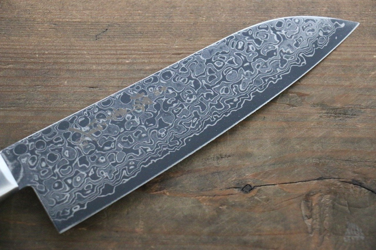 堺 孝行 AUS10 45層 鏡面仕上げ ダマスカス 三徳包丁 170mm - 清助刃物