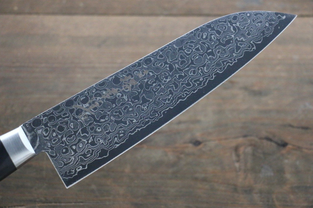 堺 孝行 AUS10 45層 鏡面仕上げ ダマスカス 三徳包丁 170mm - 清助刃物