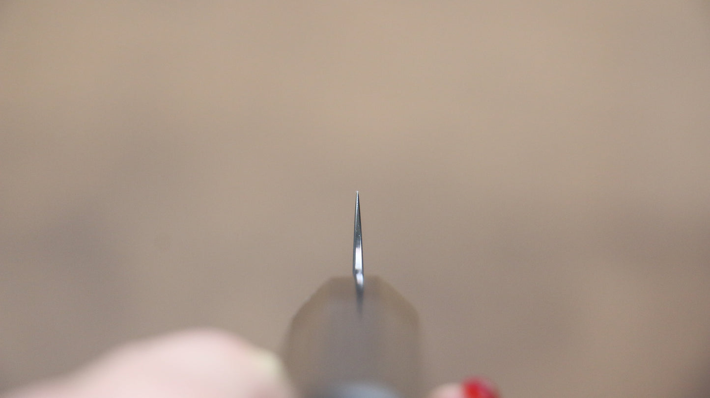 寛丈 V金10号 ダマスカス ペティーナイフ 120mm グレー合板柄 - 清助刃物