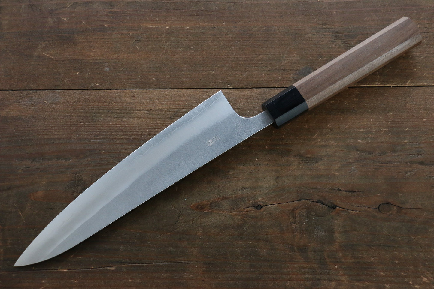 山本 直 銀三鋼 梨地 牛刀包丁 210mm ウォルナット柄 - 清助刃物